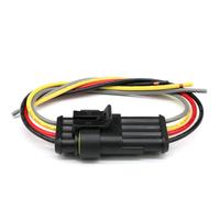Connecteur de faisceau de câbles 4 broches AMP, connecteur électrique étanche pour voiture avec fil LIZONE LZ7041X-1.5-20 -40~120 15cm
