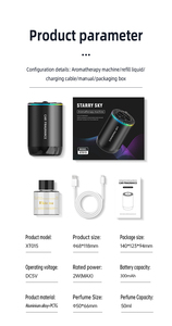 Diffuseur de voiture portable de haute qualité 50 ml en alliage et plastique, alimenté par USB, avec éclairage rythmique et longue durée d'aromathérapie - Product Image 5