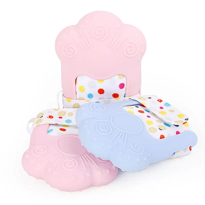 Baby Teething Mitten Glove Custom, High Quality Baby Mittens Gloves With Toy Teething Mitt