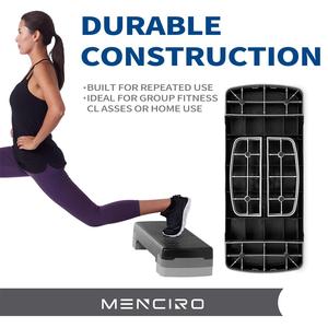 Factory Outlet Indoor Fitness Exercise <span class=keywords><strong>Aerobic</strong></span> <span class=keywords><strong>Step</strong></span> Board Matériau ABS Plate-forme grise noire pour aérobie et musculation - Product Image 4