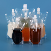Pochettes souples transparentes personnalisées réutilisables de qualité alimentaire, imprimées en héliogravure, avec bec verseur, pour l'emballage de vodka, bière, jus et autres boissons