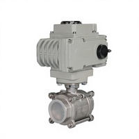 Actionneur de vanne à bille motorisée de 2 pouces CF8 CF8M à bride, actionneur électrique de contrôle du débit d'eau, de gaz et d'huile, 10-500 L/H, 200 PSI