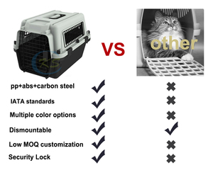 Boîte de transport pour animaux de compagnie de luxe IATA personnalisée, approuvée par les compagnies aériennes, <span class=keywords><strong>cage</strong></span> de transport pour chien, <span class=keywords><strong>cage</strong></span> de voyage pour chien, <span class=keywords><strong>cage</strong></span> en plastique pour chien - Product Image 5