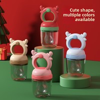 Sucette pour bébé en forme de cerf de dessin animé, sans BPA, sucette pour fruits pour enfants, sucette pour fruits frais pour bébé, sucette pour nourrissons