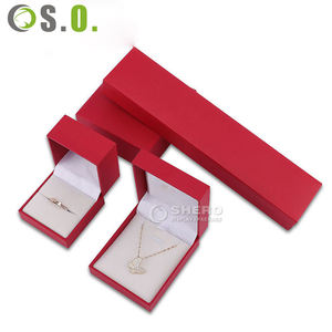 Boîtes de luxe exquises rouges en cuir PU de qualité supérieure, personnalisées en gros, pour colliers, bracelets, bagues, boucles d'oreilles, boîtes à bijoux - Product Image 6
