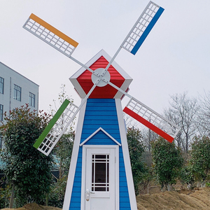 NUOBESTY Grote draaibare windmolen van robuust metaal, gekleurde