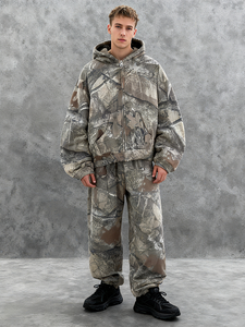 เสื้อฮู้ดลายพรางสำหรับผู้ชายเสื้อมีฮู้ดลายต้นไม้ดิจิทัลแบบสวมศีรษะ TKAN276ออกแบบได้ตามต้องการ - Product Image 2