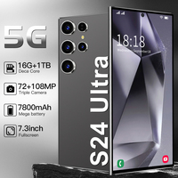 Teléfono Inteligente S24 Ultra para Negocios y Oficina, Profesional, 16 GB, 1 TB, Pantalla Grande de 7.3 Pulgadas, Libro Electrónico para Reuniones, 5G, Doble SIM, GPS, Navegador, Metálico