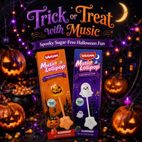 Fabrieksgroothandel Halloween Muziek Lollipop Beengeleiding Audio Lollipop Fruit smaak Harde snoepjes Grappige Trick or Treat snoepjes