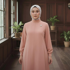 Sudadera Deportiva Informal de Punto para Mujer Musulmana, Transpirable, con Capucha, para Otoño, Marca Jahit Pukal OEM, Venta al por Mayor, Cubre el Rostro - Product Image 2