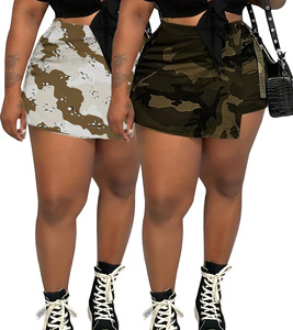 Ingrosso 2025 estivo nuovo stile Vintage Mini skort per le donne moda Camo irregolare <span class=keywords><strong>Culotte</strong></span> mezza vita Shorts gonna - Product Image 1