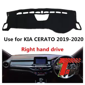 Taijs fabrika polyester malzeme araba dashboard kapak KIA CERATO 2019-2020 için RHD ve LHD anti çatlama dash kapak yüksek kaliteli