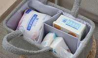 Panier de rangement multifonctionnel carré moderne en polyester pour couches de bébé avec poignée