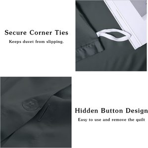 3 pcs bộ đồ giường đặt 100% tre Duvet cover <span class=keywords><strong>Set</strong></span> bền thoáng khí làm mát - Product Image 4