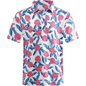 2025 High Quality Custom Embroidery Floral Logo Your Own Design Nylon Knitted ODM Quick Dry Golf for <b>T</b>-<b>shirt</b> - Product Image 5