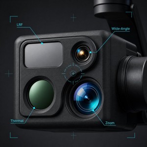 ชุดอุปกรณ์กิมบอล AI 4-in-1 พร้อมเซ็นเซอร์ 4 ตัว ความละเอียด 50MP มุมกว้าง ซูม 3.3 เท่า กล้องถ่ายภาพความร้อน 640x512 พร้อมเครื่องวัดระยะด้วยเลเซอร์ 1500 ม. สำหรับโดรน ระบบ AI ตรวจจับและติดตาม - Product Image 4