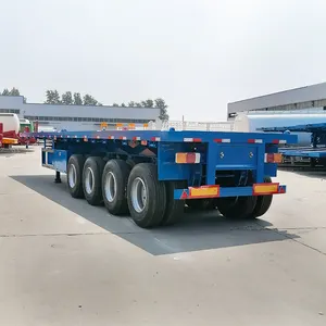 Fahrzeugmaster 30-80 Tonnen 2 3 4 Achsen Flachbett 20 Fuß 40 Fuß 45 Fuß Container-Schienen-Schienenanhänger oder Flachbett-Ladungsverkäufer-Schienen-Lkw-Anhänger