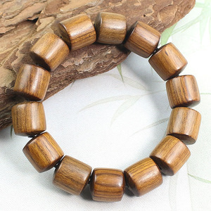Pulsera de palisandro negro con cuentas de barril de 15 mm, estilo chino, regalo de joyería unisex - Product Image 4