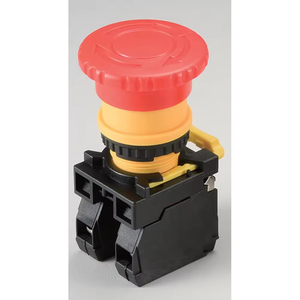 Petit bouton poussoir d'arrêt d'urgence de 22 mm, rouge, en forme de champignon, pour un arrêt instantané et fiable des machines - Product Image 1
