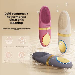 Sikat Pembersih Wajah Silikon Pintar dengan Getaran Ultrasonik Terapi Panas Dingin Pengisian Daya Magnetik untuk Perawatan Kulit yang Efektif - Product Image 2
