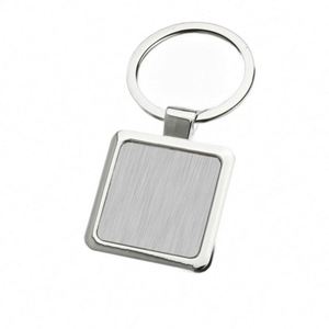 Popular Blank Metal Keychain for DIY Laser Printing Sticker Zinc Alloy Nickel Plating <b>Square</b> Shape Keyring - Product Image 1