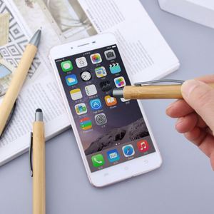 Promotion Eco Recyclable 2 in 1 Stylus Bamboo Ballpoint <b>Pen</b> With Customized Business Logo for Office Stationery - Product Image 5