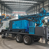 Foreuse hydraulique DTH montée sur camion de qualité supérieure de 300 m, équipée d'un compresseur d'air, à vendre