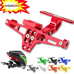 Soporte de placa de matrícula de motocicleta CNC de titanio ajustable con luz LED trasera para BWS R25 R3 MT03 MSX, 1 unidad - Product Image 1