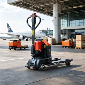 Chariot transpalette électrique tout-terrain à grande garde au sol pour chantier boueux et transport de marchandises extérieures - Product Image 1