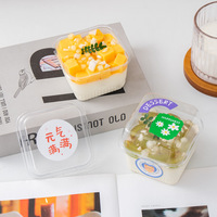 Gobelets carrés transparents en PET jetables de qualité alimentaire pour gelée, salade et dessert – Emballage clair pour supermarché (vente en gros)