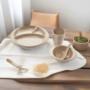 Juego de Platos <span class=keywords><strong>para</strong></span> Bebés Ecológicos y Libres de BPA, Aptos <span class=keywords><strong>para</strong></span> Alimentos, Incluye Taza con Separador, Cuchara y Tazón - Product Image 3