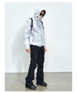 Veste coupe-vent zippée Aoyema personnalisée, style streetwear, avec capuche, imperméable, grande taille, décontractée, softshell, pour homme, de haute qualité - Product Image 6