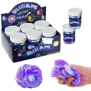 Colle non toxique, sûre et certifiée ASTM sur le thème de la galaxie, trois couleurs : pâte à modeler et slime vibrantes, douces et extensibles, pour mélanger les couleurs. - Product Image 1