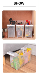 Boîte de rangement <span class=keywords><strong>en</strong></span> plastique rectangulaire classique avec roulettes - <span class=keywords><strong>Solution</strong></span> de rangement pour la cuisine et le réfrigérateur à domicile - Product Image 3