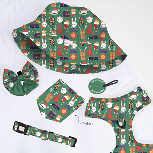 Tendencia 2023, venta de accesorios para perros, conjunto de personas y mascotas, sombrero de cubo y arnés para mascotas, collar, correa, camiseta a juego - Product Image 6