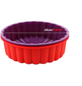 แม่พิมพ์เค้กซิลิโคนชอร์ตเค้กสตรอเบอร์รี่บราวนี่ทาร์ตขนาด8นิ้วสำหรับอบชีสช็อคโกแลตเค้กสีรุ้ง - Product Image 4