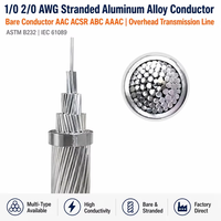 Cable de Aluminio Trenzado 1/0 2/0 AWG, Conductor de Aleación de Aluminio, Cable Desnudo AAC ACSR ABC AAAC para Línea de Transmisión Aérea, Cable Eléctrico de Aluminio
