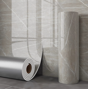 Suelo de plástico para interiores de grano de mármol, suelo de tablones de vinilo, rollo de papel tapiz con patrón de mármol de PVC impermeable y a prueba de humedad - Product Image 1