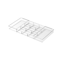 Meuble de rangement moderne en plastique à un seul niveau pour vaisselle de cuisine, avec compartiment et plateau rétractable pour la classification des fourchettes, baguettes et cuillères