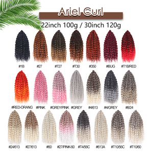 Julianna Venta al por mayor Fibra resistente al calor 22 pulgadas <span class=keywords><strong>Ariel</strong></span> Curl Ondulado Ombre Rubio Extensión de cabello trenzado sintético - Product Image 6