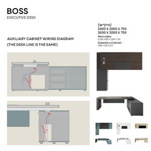 Muebles comerciales Escritorio de oficina en forma de L ejecutivo moderno Mesa de oficina Boss de lujo Escritorios de oficina CEO de madera - Product Image 3