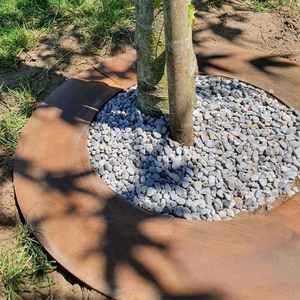 Borde Rectangular de Acero Corten para Jardín, Anillo de Árbol Pre-oxidado, Bordes Circulares para Árboles, Bordes para Paisajismo en Polvo - Product Image 6
