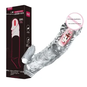 OLO ของเล่นทางเพศแบบชิ้นเดียวสั่นทำจากคริสตัลรูปงูเหลือมสำหรับผู้ใหญ่ปลอกอวัยวะเพศชายต่อกับฟันหมาป่า - Product Image 5