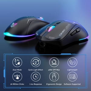 Dropshipping <span class=keywords><strong>Precio</strong></span> bajo ONIKUMA CW917 RGB 4800DPI Modo dual con cable + 2,4 GHz Ratón inalámbrico <span class=keywords><strong>Ratones</strong></span> para juegos <span class=keywords><strong>de</strong></span> computadora - Product Image 6