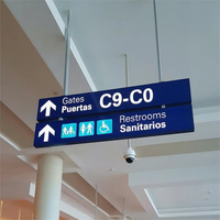 Système d'enseignes LED aéroportuaires au design moderne pour l'éclairage publicitaire des portes d'entrée des ponts de taxiage et les annonces de changement de départs, facilement modifiable