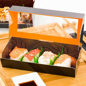 Japanese high quality cardboard carton sushi packaging takeaway kraft paper box for luxus togo take away food packing delivery