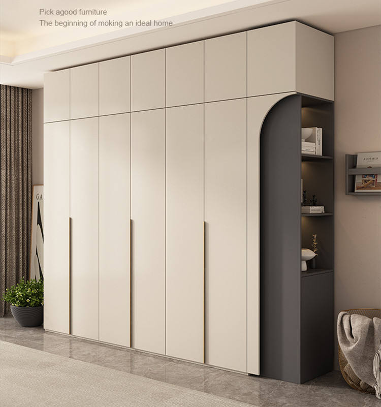 Light Luxury Minimalist Wardrobe - Modern Wooden Bedroom Closet