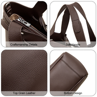 Sac à main en cuir véritable personnalisé pour femme, sac seau plissé à bandoulière, fabrication de haute qualité, vente en gros OEM