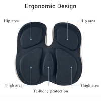 Coussin de siège antidérapant en mousse à mémoire de forme Coussin de chaise anti-douleur coccyx sciatique avec housse amovible