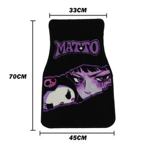 Tapis de voiture <span class=keywords><strong>rouge</strong></span> premium antidérapant avec dos en caoutchouc et motif anime imprimé en haute définition, accessoire pour voiture - Product Image 3